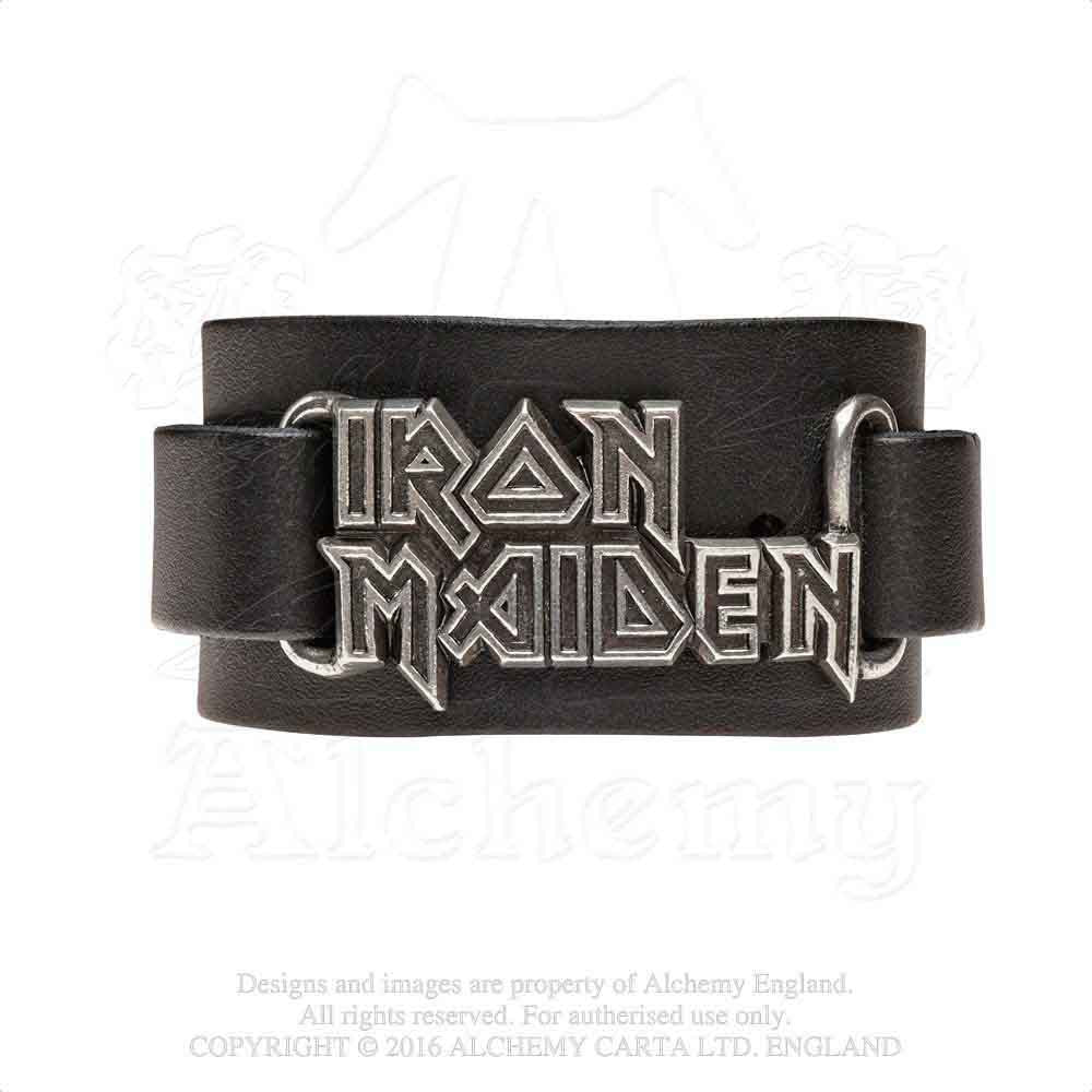 Iron Maiden Leather Wrist Strap: Logo 1