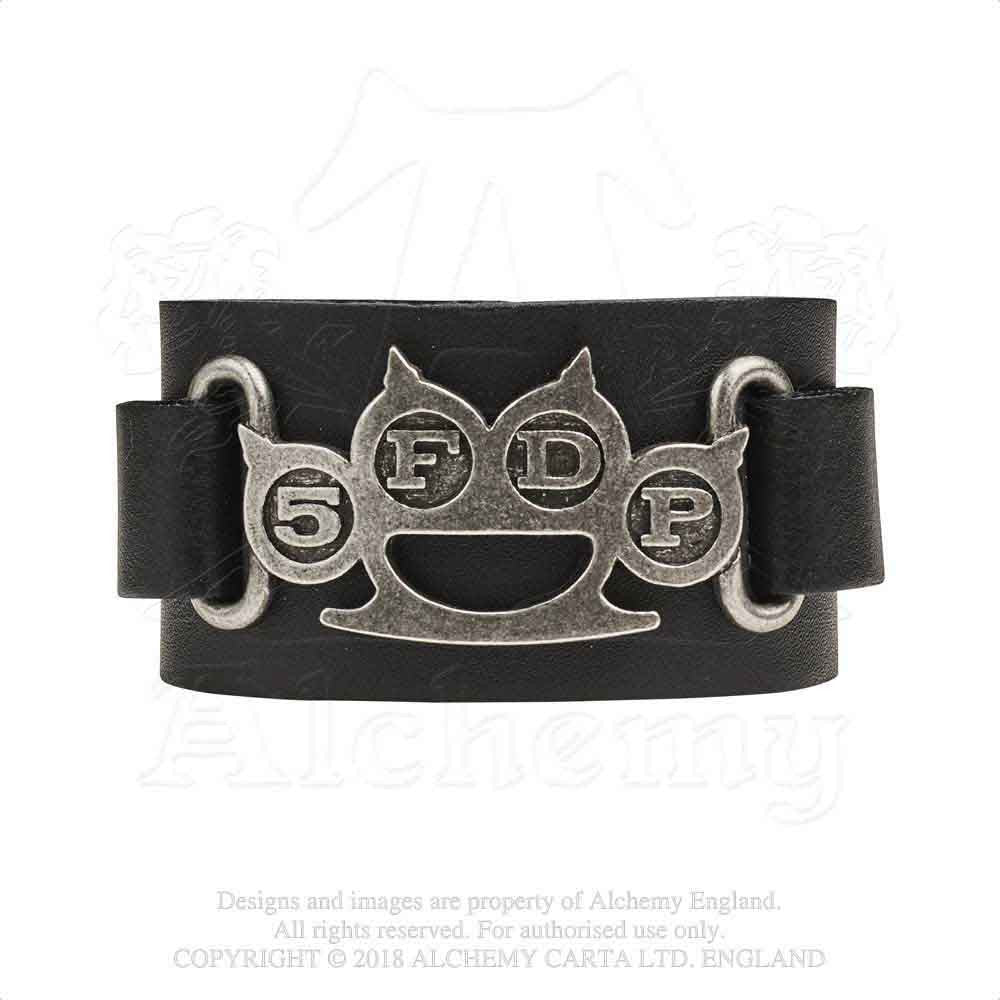 Five Finger Death Punch Leather Wrist Strap: Knuckle Duster