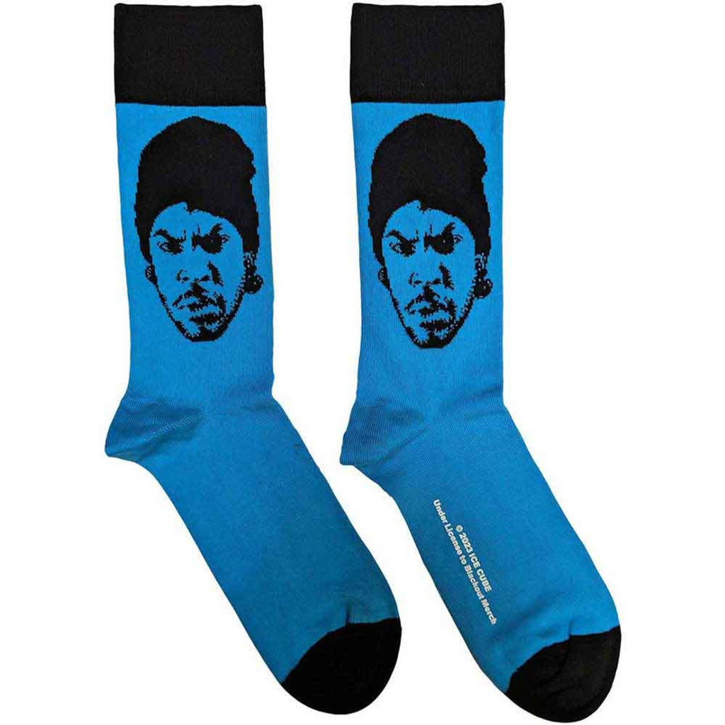 Chaussettes courtes unisexe Ice Cube : Portrait (Bleu) (taille RU 7 - 11)