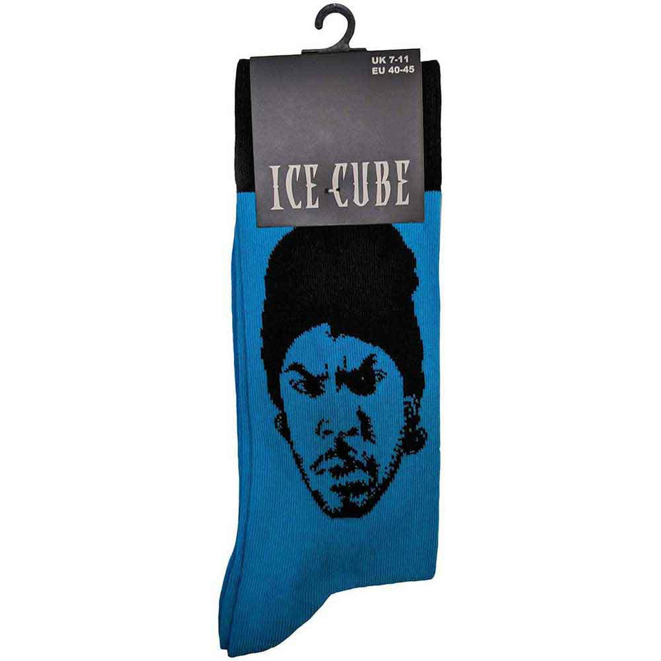 Chaussettes courtes unisexe Ice Cube : Portrait (Bleu) (taille RU 7 - 11)