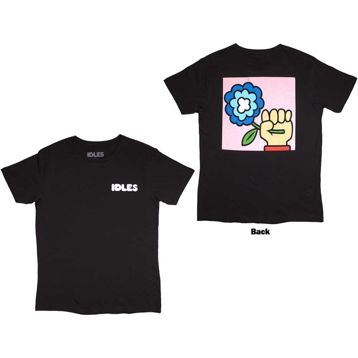 Idles - Cartoon Flower (Back Print) - black
