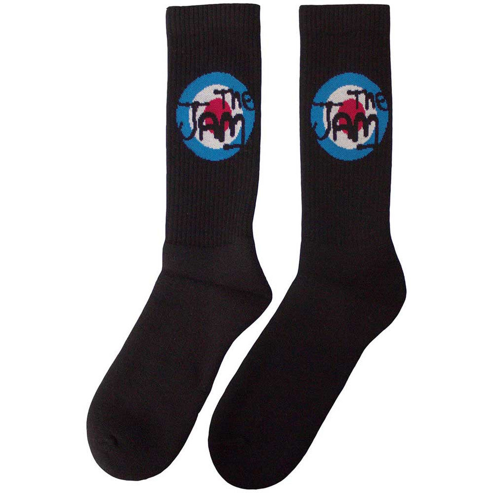 Les Chaussettes Éponge Mi-Hautes Unisexe Jam : Logo Target (Noir)