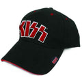 KISS Unisex Baseball Cap: Red on White Logo (Black)