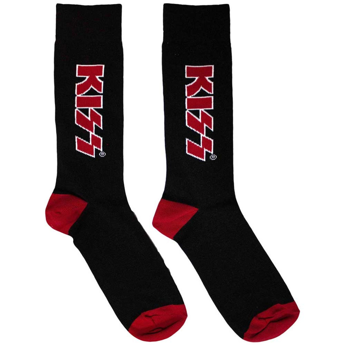 KISS Chaussettes Courtes Unisexes : Logo Rouge (Noir) (Pointure UK 6 - 11)