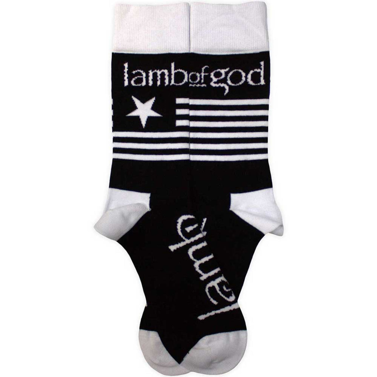 Chaussettes Chevilles Unisexe Lamb Of God : Flag (Noir) (Taille UK 7 - 11)