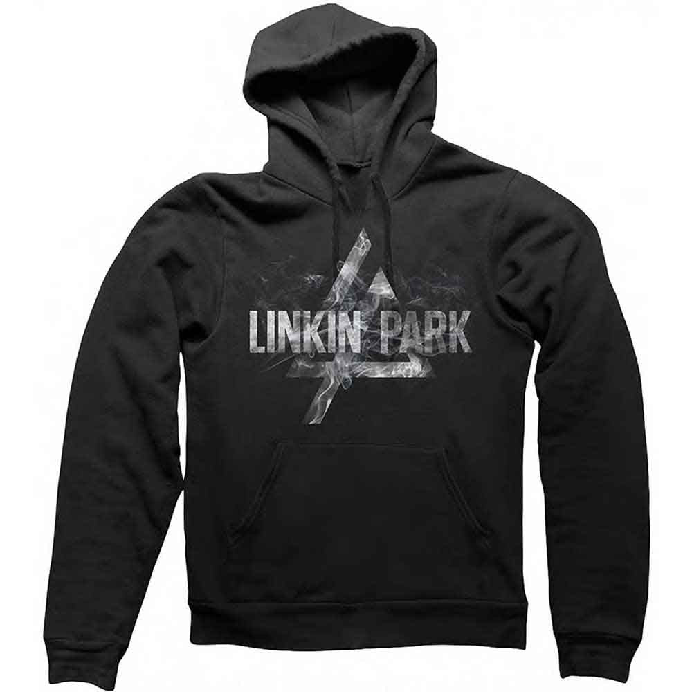 Linkin Park Unisex Pullover Hoodie: Smoke Logo - black