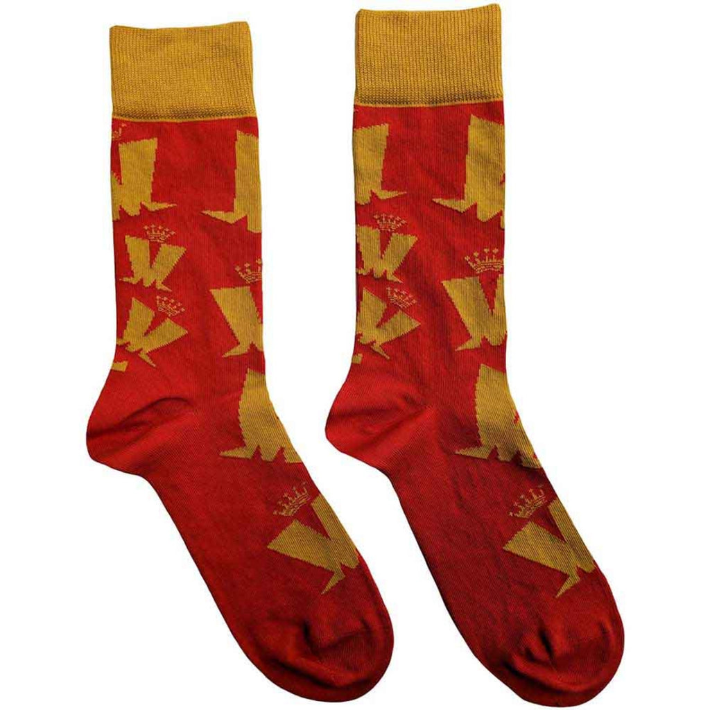 Chaussettes courtes unisexes Madness : Motif couronne et M (Rouge) (Taille unique 40-45)
