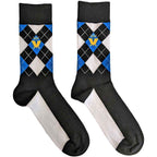 Madness Unisex Ankle Socks: Crown & M Blue Diamond (Black) (EU Size 40 - 45)