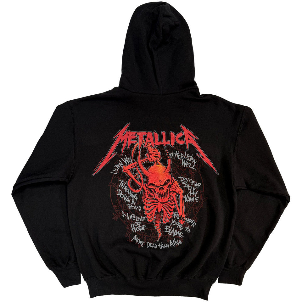 Metallica Unisex Hoodie: Skull Screaming Red (Back Print)