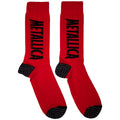 Chaussettes mi-hautes Metallica unisexe : Logo vieilli (rouge) (taille unique 39-45)