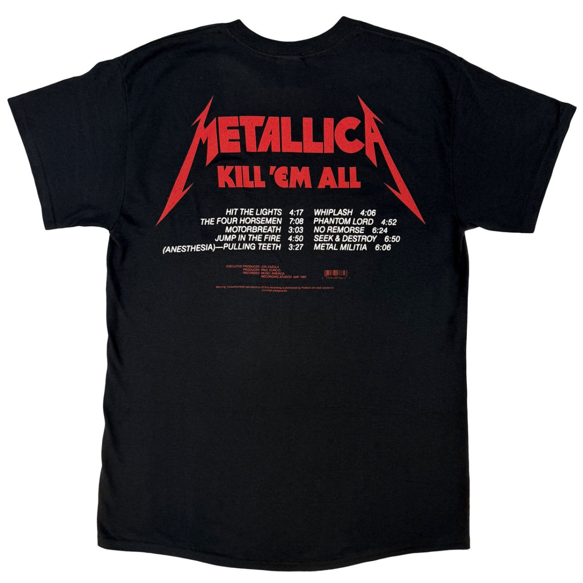 Metallica - Kill 'Em All Tracks (Back Print) - black