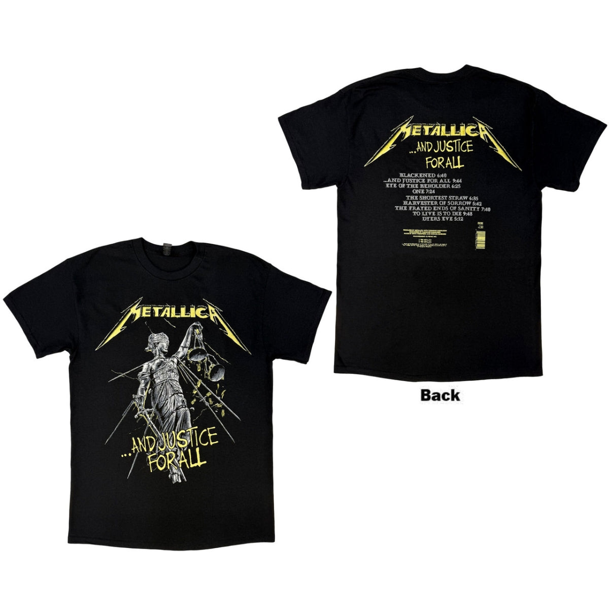 Metallica - And Justice For All Tracks (Back Print) - black