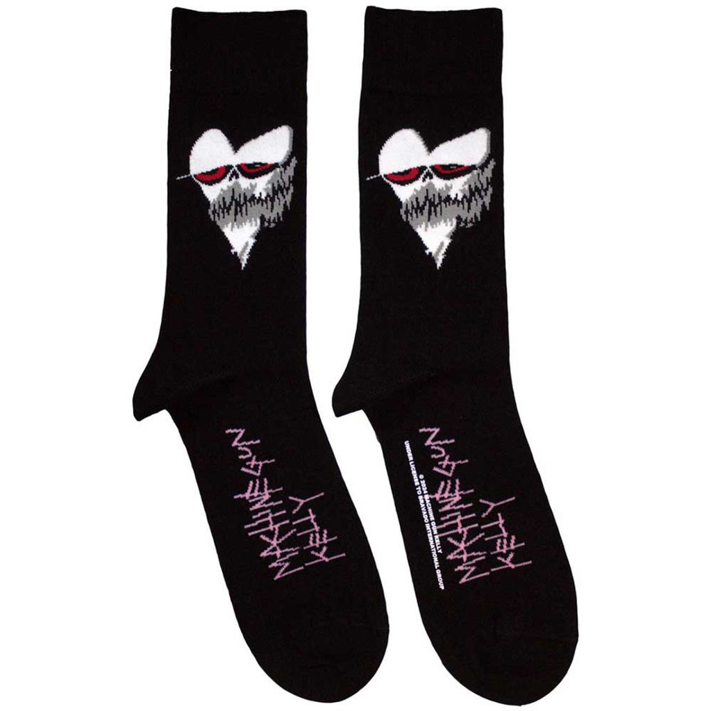 Machine Gun Kelly Unisex Ankle Socks: Heart Face (Black)