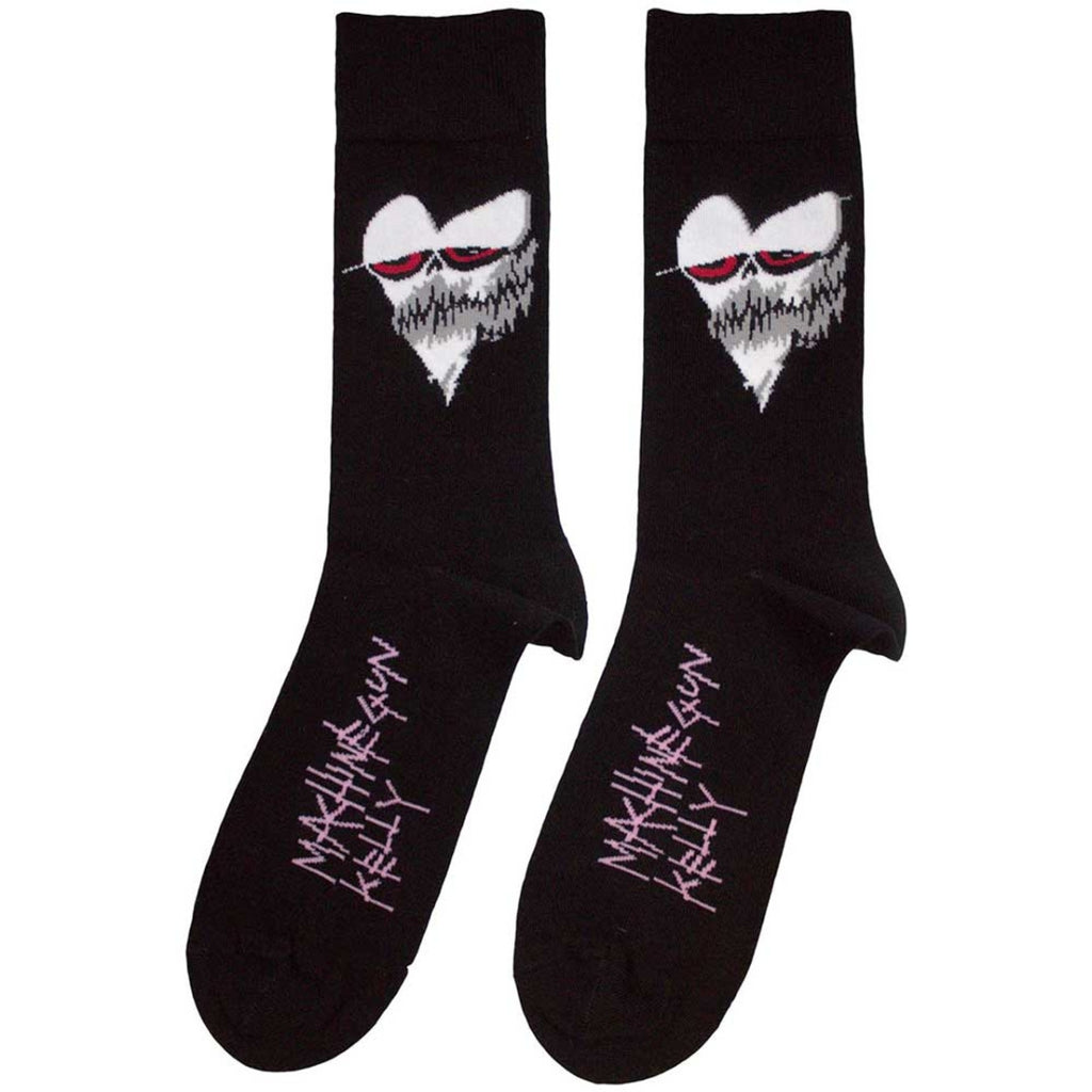 Machine Gun Kelly Unisex Ankle Socks: Heart Face (Black)