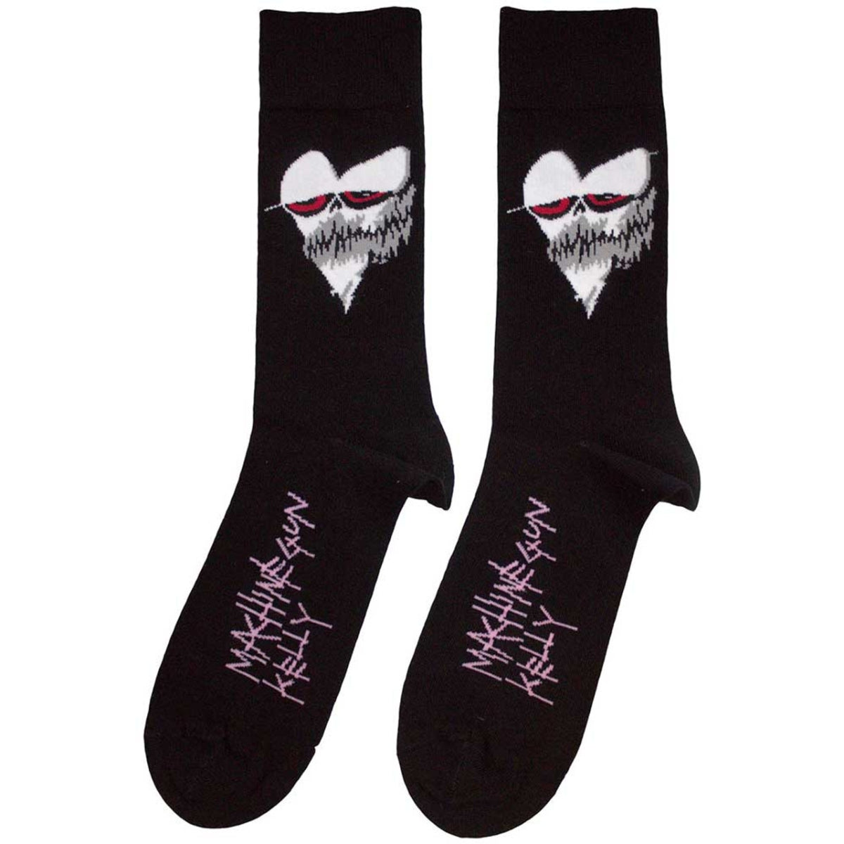 Machine Gun Kelly Chaussettes de Cheville Unisexe : Visage Coeur (Noir)