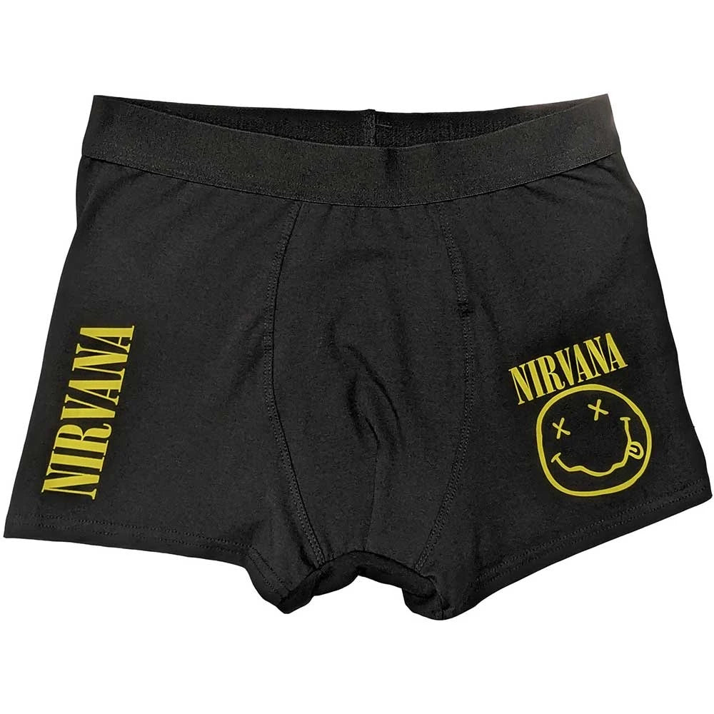 Boxers Nirvana Unisexe : Yellow Smile (Noir)