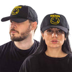 Casquette de baseball unisexe Nirvana : Logo et Happy Face (Noir)