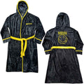 Nirvana Unisex Bathrobe: Yellow Happy Face (Black) (Back Print)
