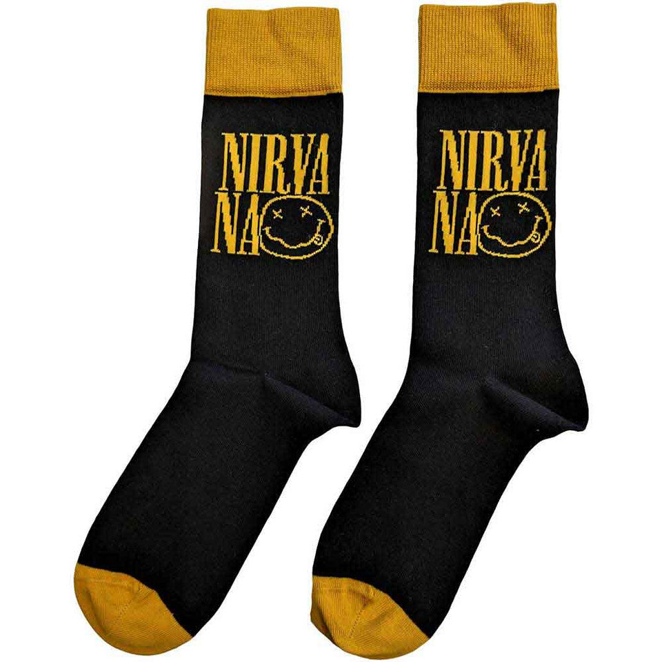Chaussettes basses unisexes Nirvana : Logo Stacked (Noir) (Taille UK 7 - 11)