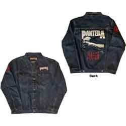Pantera Unisex Denim Jacket: Vulgar Display of Power (Back & Sleeve Print) - denim blue