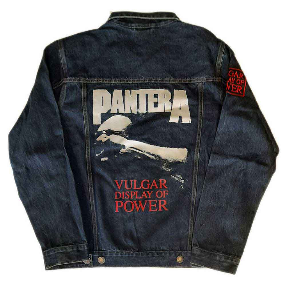 Pantera Unisex Denim Jacket: Vulgar Display of Power (Back & Sleeve Print) - denim blue