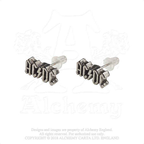 AC/DC Stud Earrings: Logo