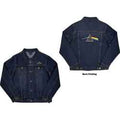 Pink Floyd Unisex Denim Jacket: Dark Side of the Moon Oval (Back Print) - denim blue