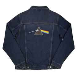 Pink Floyd Unisex Denim Jacket: Dark Side of the Moon Oval (Back Print) - denim blue
