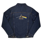 Pink Floyd Unisex Denim Jacket: Dark Side of the Moon Oval (Back Print) - denim blue