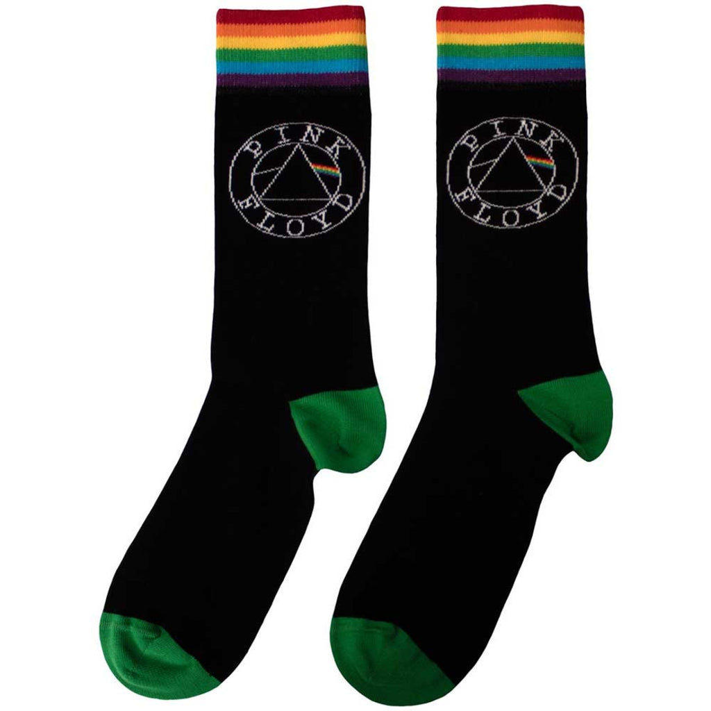 Pink Floyd Unisex Ankle Socks: Circle Logo (Black) (UK Size 7 - 11)