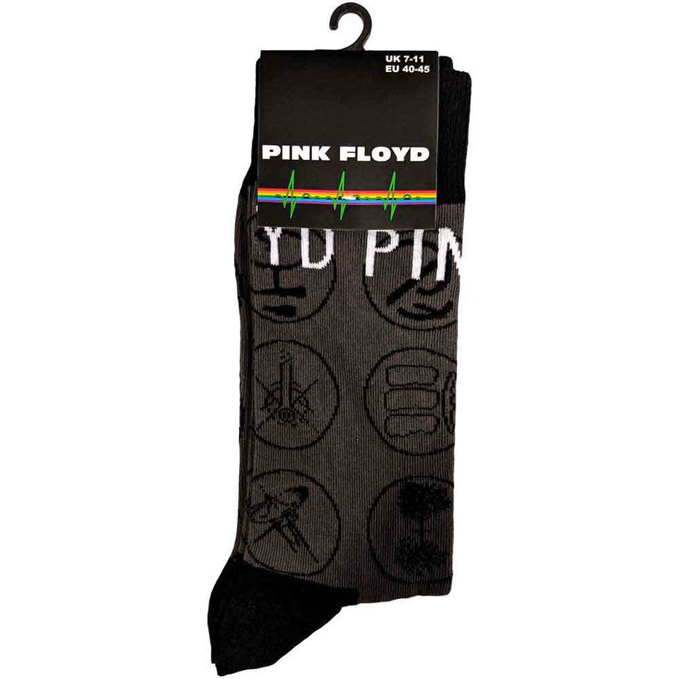 Pink Floyd Unisex Ankle Socks: Later Years (Charcoal Grey) (UK Size 7 - 11)