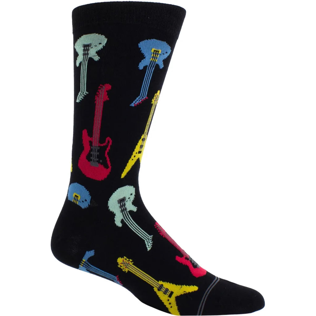 Perri's Unisex Crew Socks: Electric Guitars (Black) (EU Size 40 - 45)