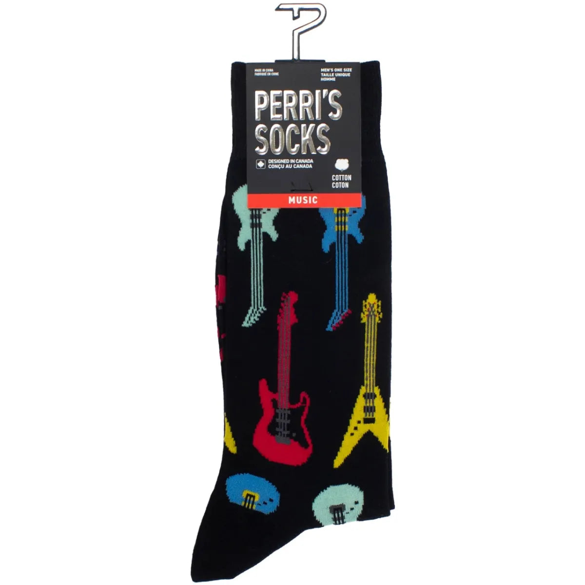 Perri's Unisex Crew Socks: Electric Guitars (Black) (EU Size 40 - 45)