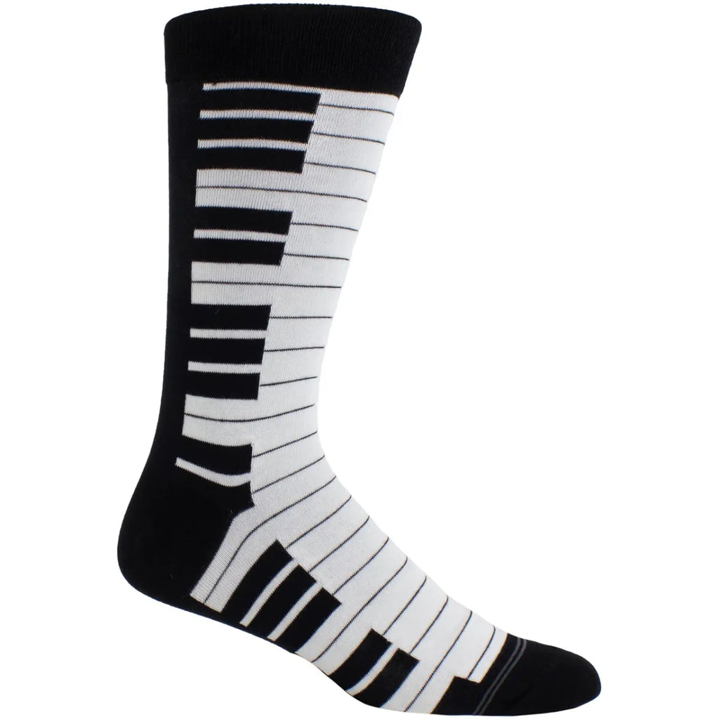 Perri's Unisex Crew Socks: Piano (Black) (EU Size 40 - 45)