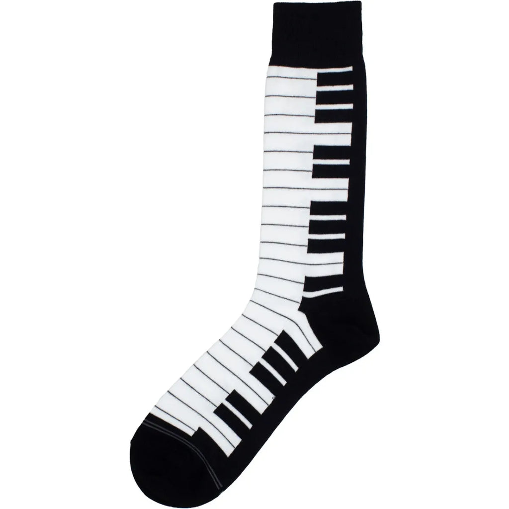Perri's Unisex Crew Socks: Piano (Black) (EU Size 40 - 45)