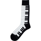 Perri's Unisex Crew Socks: Piano (Black) (EU Size 40 - 45)