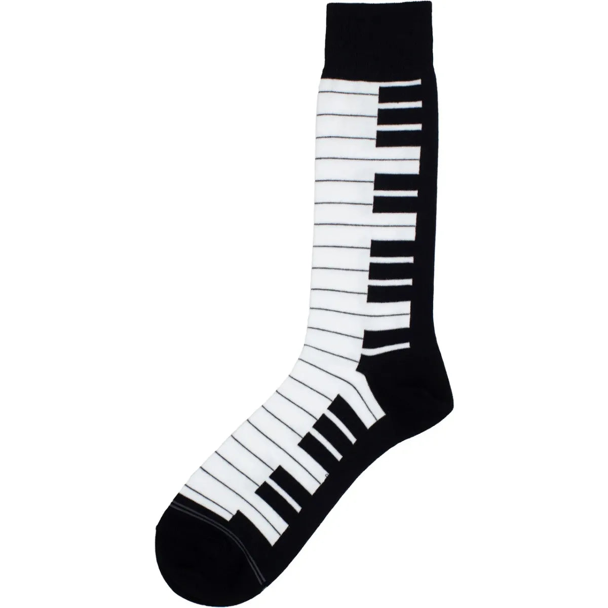 Perri's Unisex Crew Socks: Piano (Black) (EU Size 40 - 45)