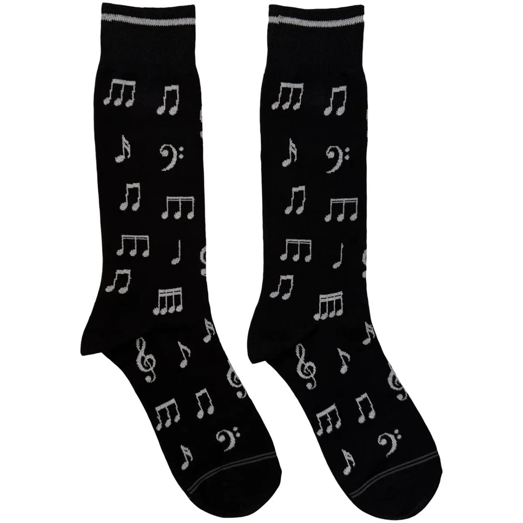 Perri's Unisex Crew Socks: Musical Notes (Black) (EU Size 40 - 45)