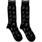 Perri's Unisex Crew Socks: Musical Notes (Black) (EU Size 40 - 45)