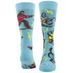 Perri's Unisex Crew Socks: Monkeys (Blue) (EU Size 40 - 45)