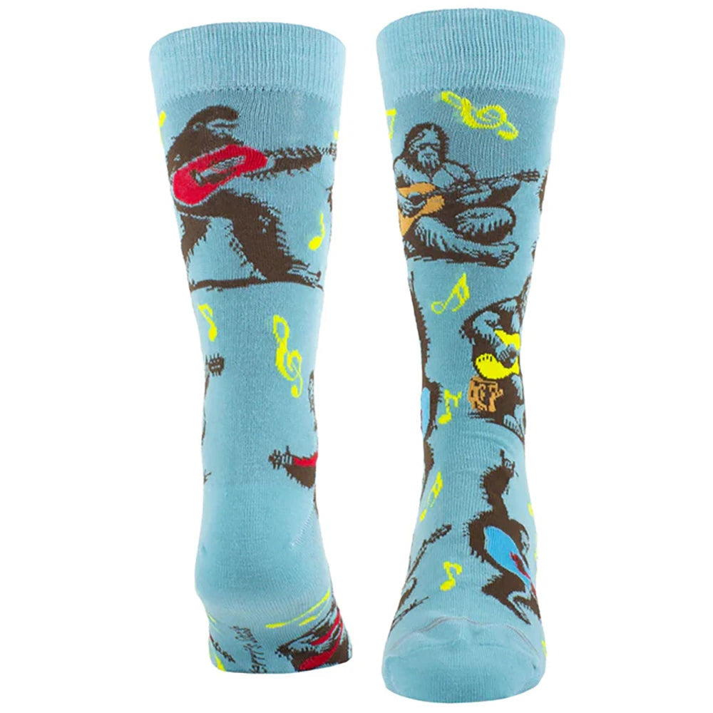 Perri's Unisex Crew Socks: Monkeys (Blue) (EU Size 40 - 45)