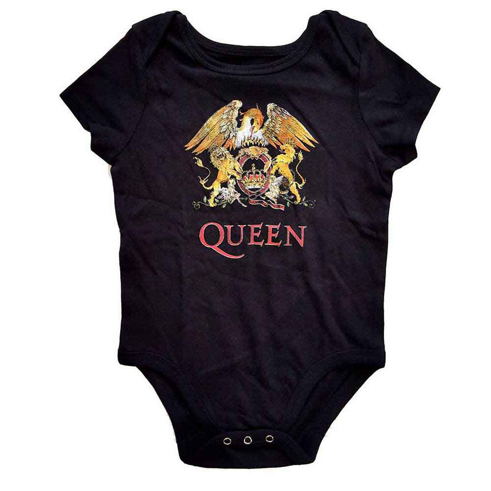 Queen Kids Baby Grow: Classic Crest (Black)