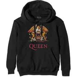 Queen Unisex Hoodie: Classic Crest - black