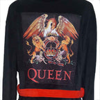 Queen Unisex Bathrobe: Classic Crest (Black) (Back Print)
