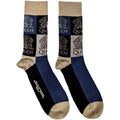 Chaussettes unisexe Queen à la cheville : Crest Blocks (Bleu marine) (Taille UK 7 - 11)