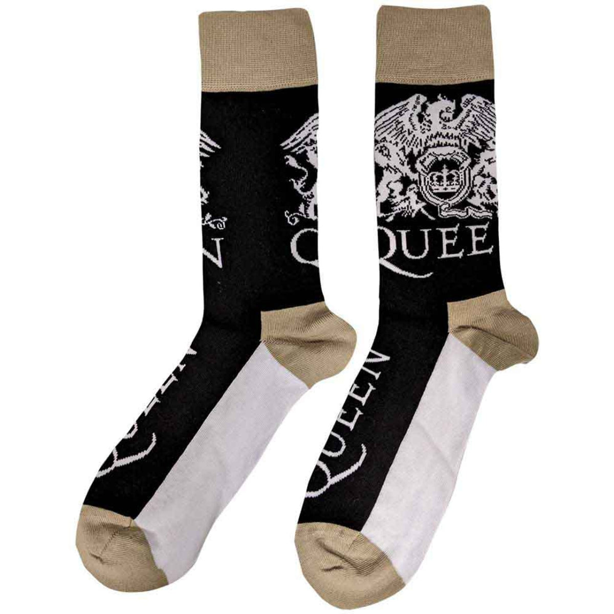 Queen Unisex Ankle Socks: Crest & Logo (Black) (UK Size 7 - 11)