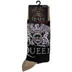 Queen Unisex Ankle Socks: Crest & Logo (Black) (EU Size 40 - 45)