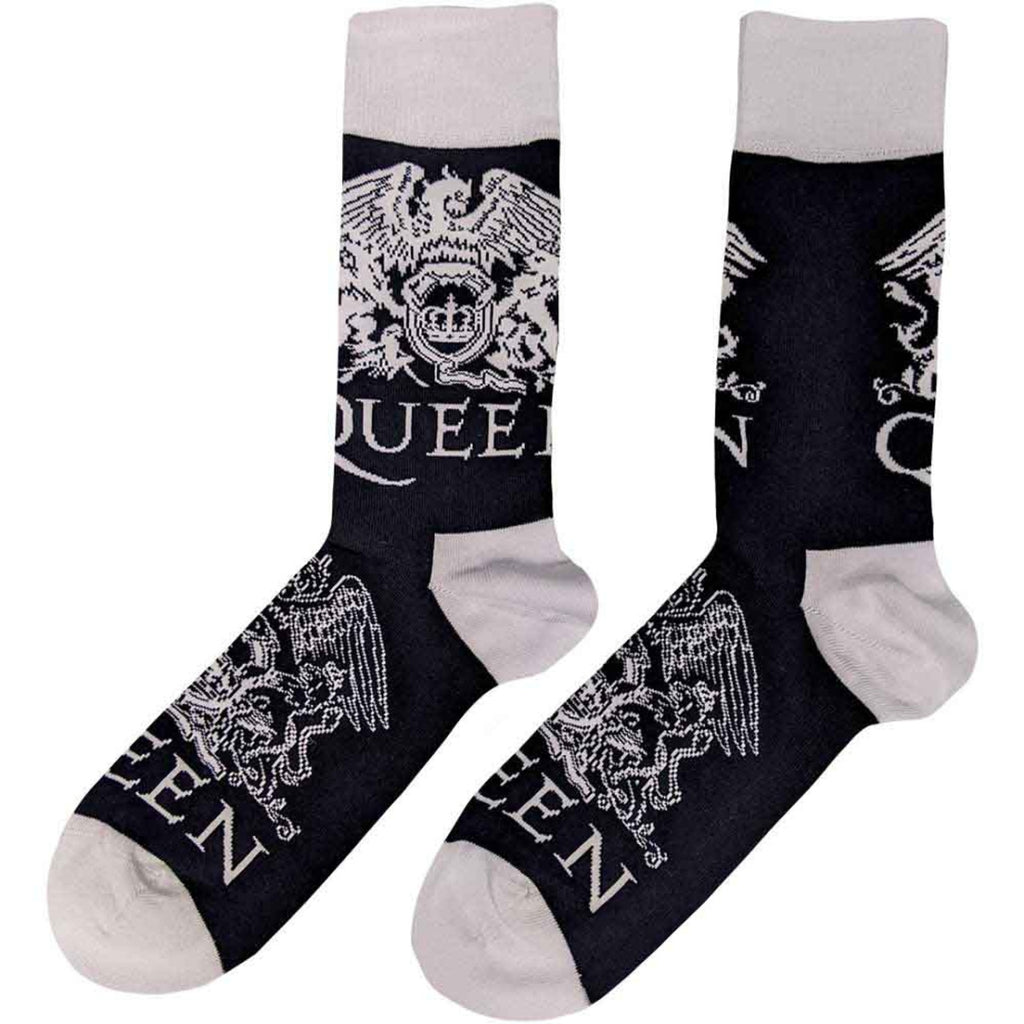 Chaussettes basses unisexe Queen : Blasons blancs (bleu marine) (taille britannique 7 - 11)