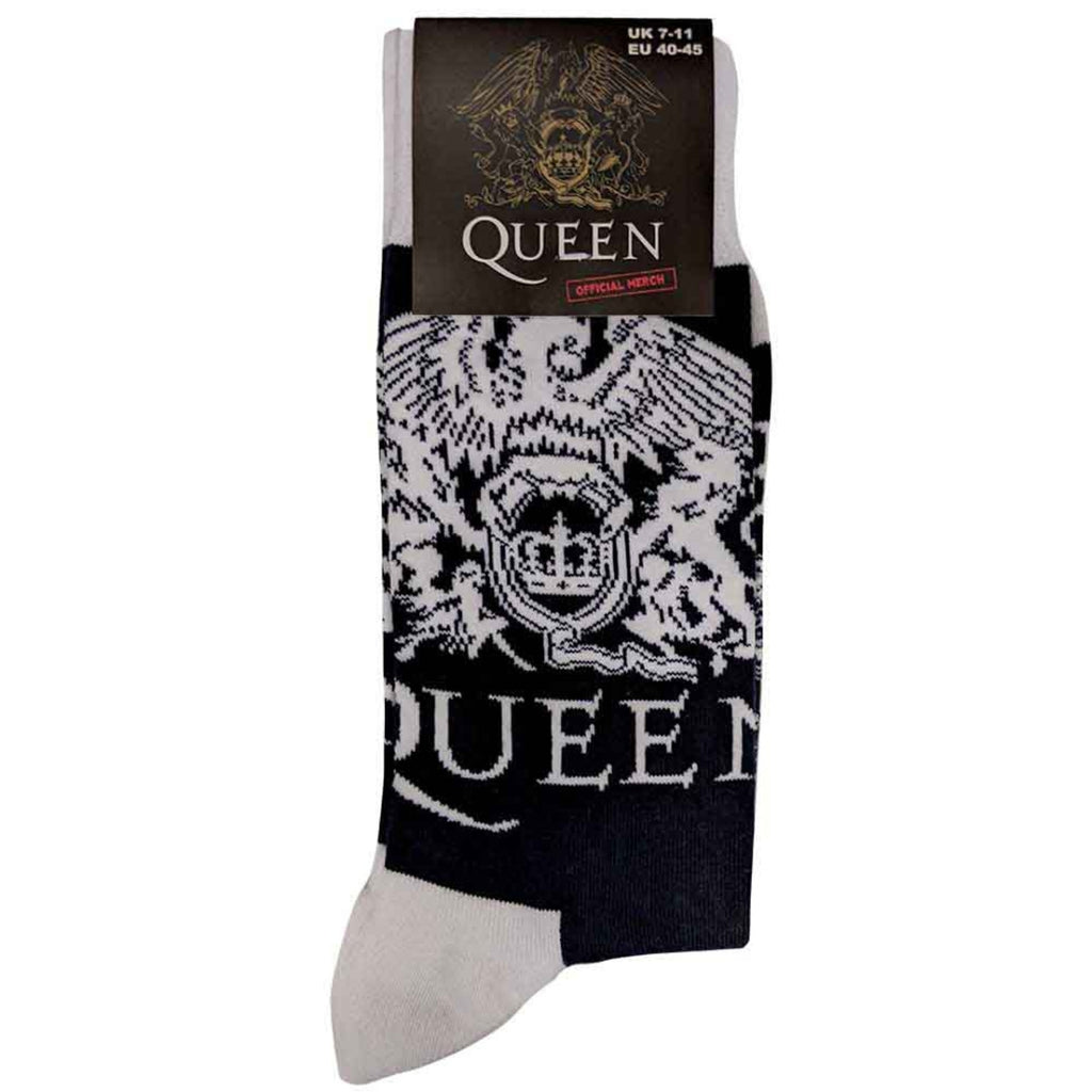 Chaussettes basses unisexe Queen : Blasons blancs (bleu marine) (taille britannique 7 - 11)