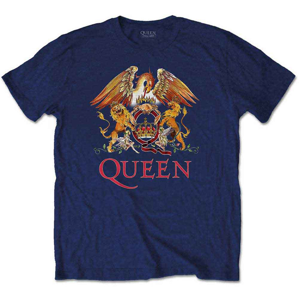 Queen Kids T-Shirt: Classic Crest - navy blue (DC)